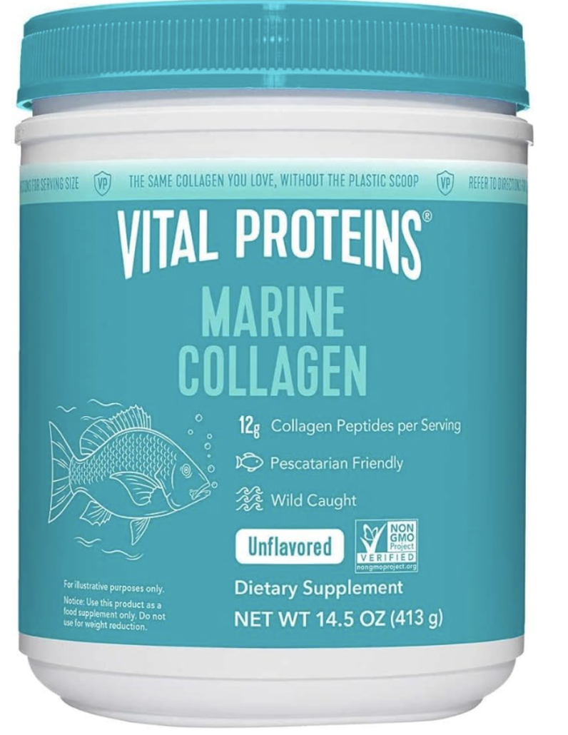 Jar of marine collagen powder
